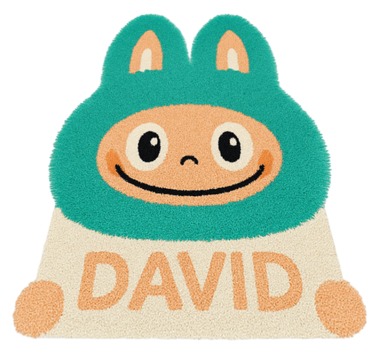 Op maat gemaakte turquoise labubu vinyl tapijt meer kinderen - TenStickers