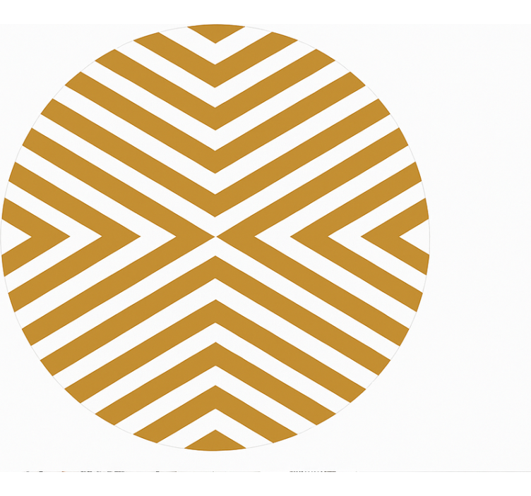 Mosterd chevronpatroon vinyl tapijt eetkamer - TenStickers