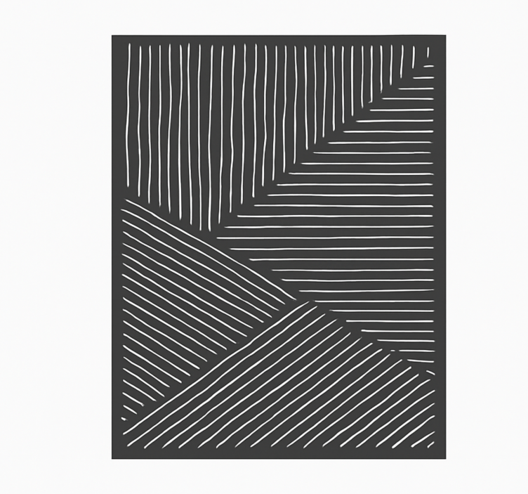 Witte golvende lijnen vinyl tapijt keuken - TenStickers