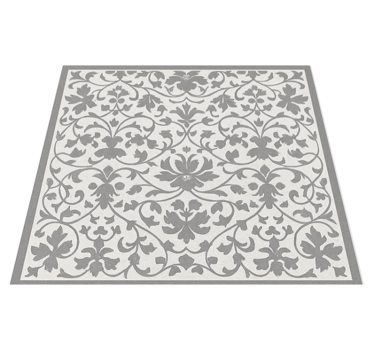 Vinyl tapijt keuken elegante grijze arabesque - TenStickers