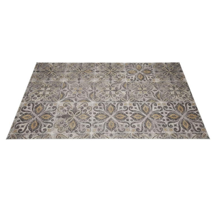 Vinyl tapijt keuken sierlijk antraciet arabesque - TenStickers