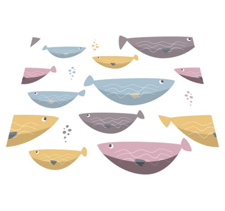 Dieren vinyl tapijt gekleurde vissen voor kinderen - TenStickers