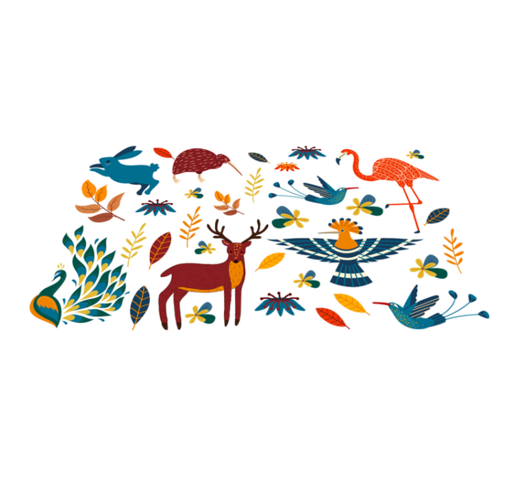 Dieren vinyl tapijt tengango stijl dieren planten - TenStickers