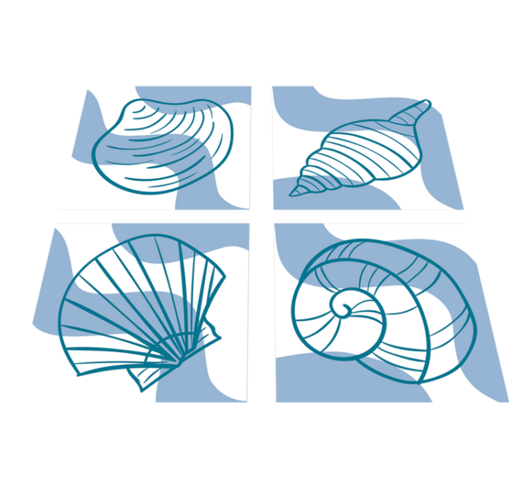 Dieren vinyl tapijt met schelpenpatronen - TenStickers