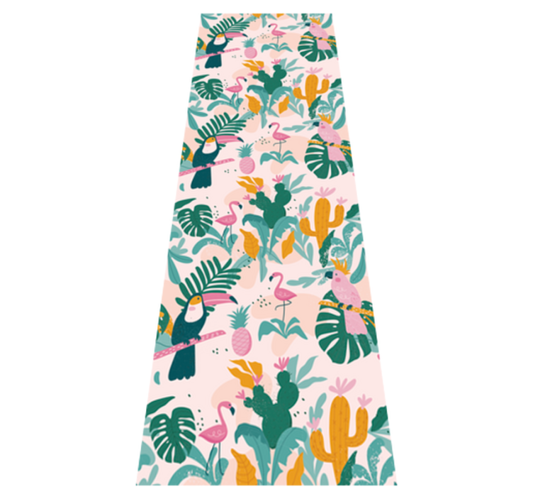 Dieren vinyl tapijt groene vogels en bladeren - TenStickers