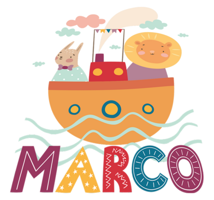 Dieren vinyl tapijt dieren op een boot - TenStickers