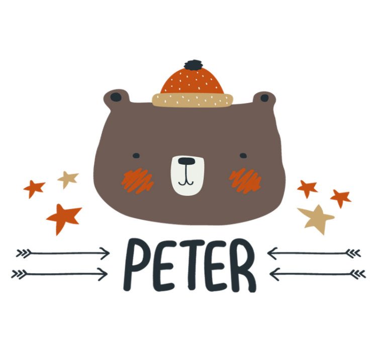 Dieren vinyl tapijt nordic schattige beer gepersonaliseerd - TenStickers