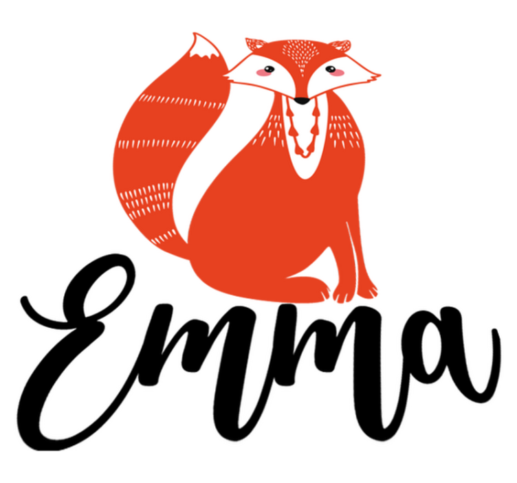 Dieren vinyl tapijt nordic vos met naam - TenStickers