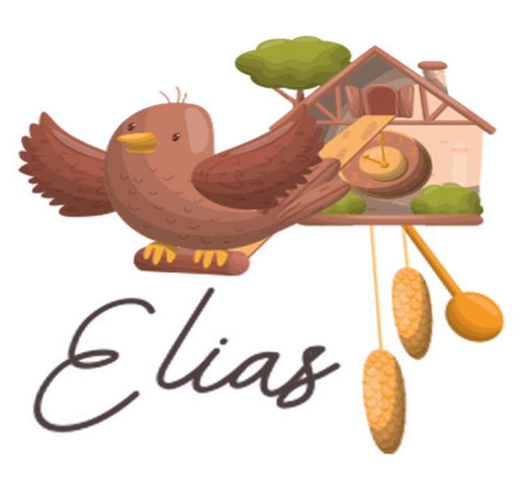 Dieren vinyl tapijt met aanpasbare koekoeksklok - TenStickers