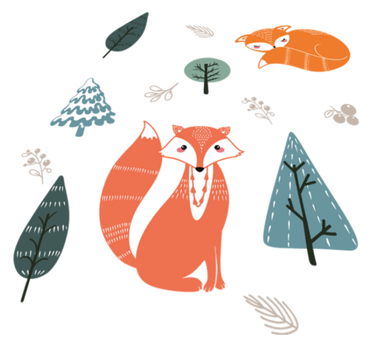 Dieren vinyl tapijt met speelse vos ontwerpen - TenStickers