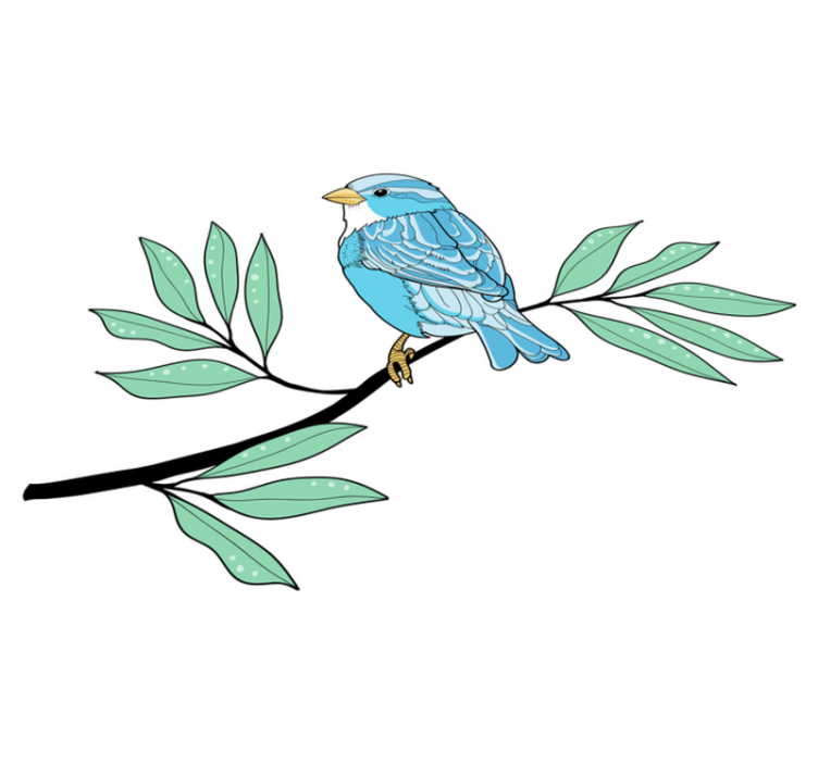 Dieren vinyl tapijt blauwe gevederde vogel - TenStickers