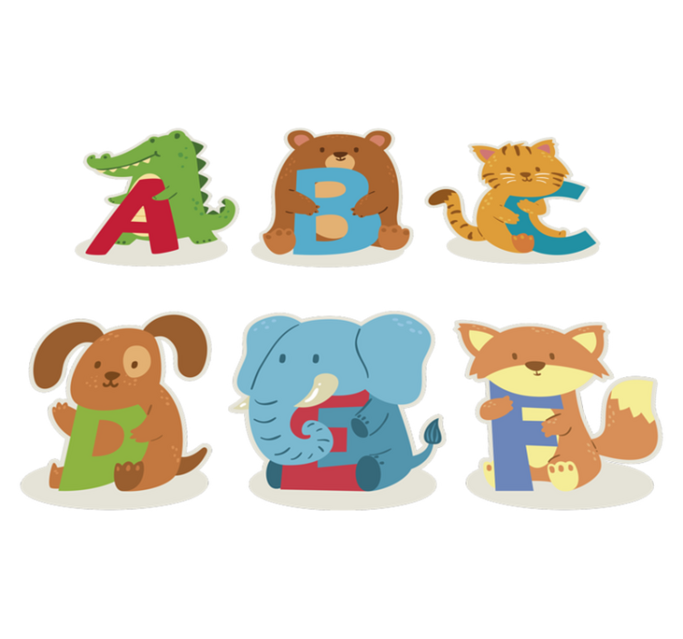 Dieren vinyl tapijt abc dieren alfabet - TenStickers