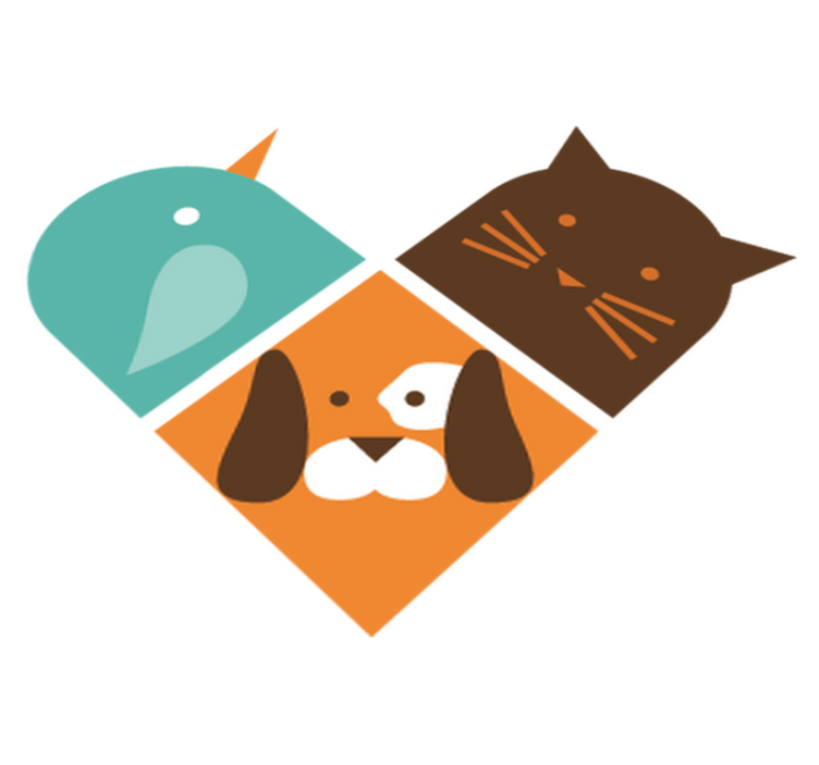 Dieren vinyl tapijt kleurrijke dierengezichten - TenStickers