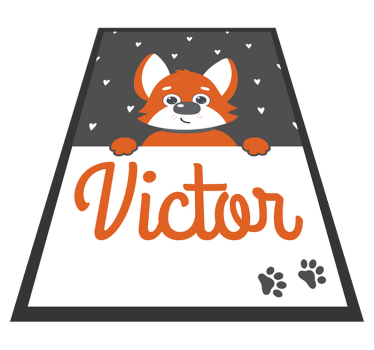 Dieren vinyl tapijt honden kind poster met naam - TenStickers