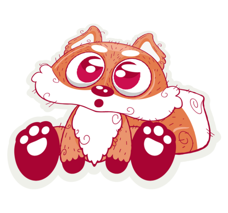 Dieren vinyl tapijt schattige anime vos - TenStickers