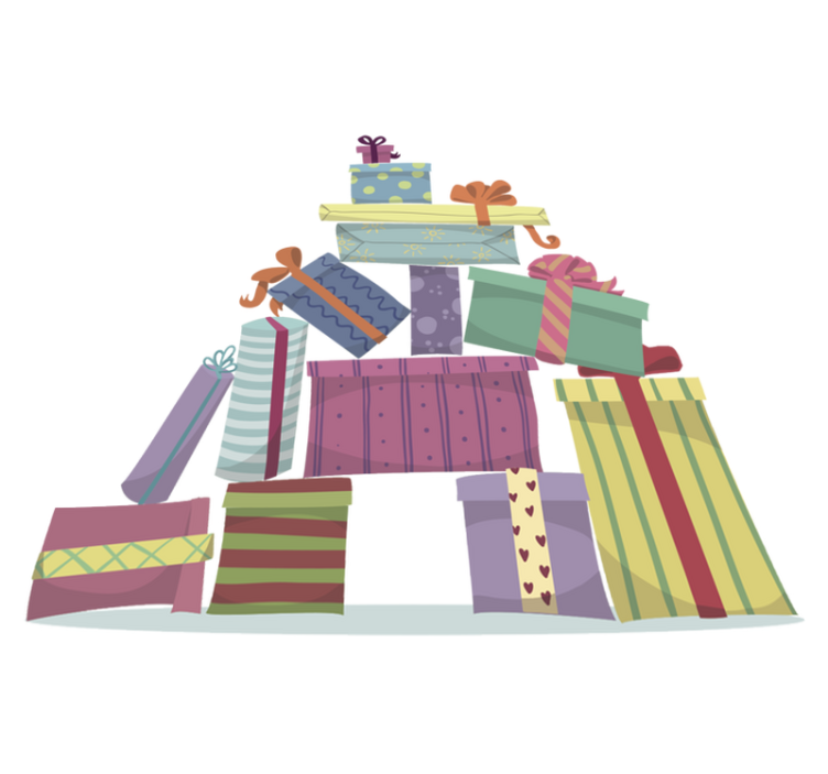 Vinyl tapijt kerstmis cadeauberg - TenStickers