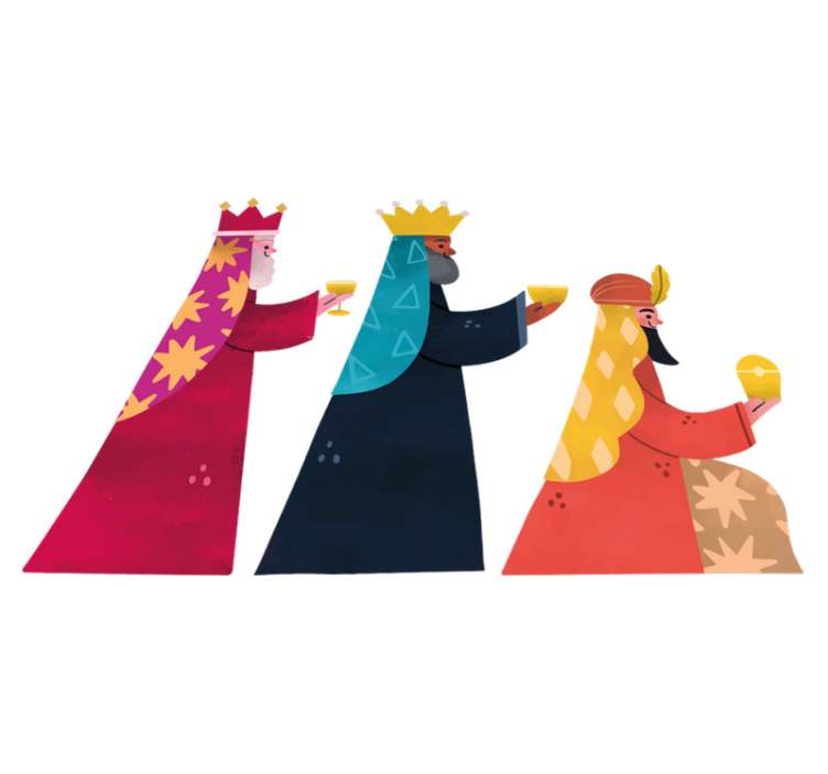 Vinyl tapijt kerstmis aquarel drie koningen - TenStickers