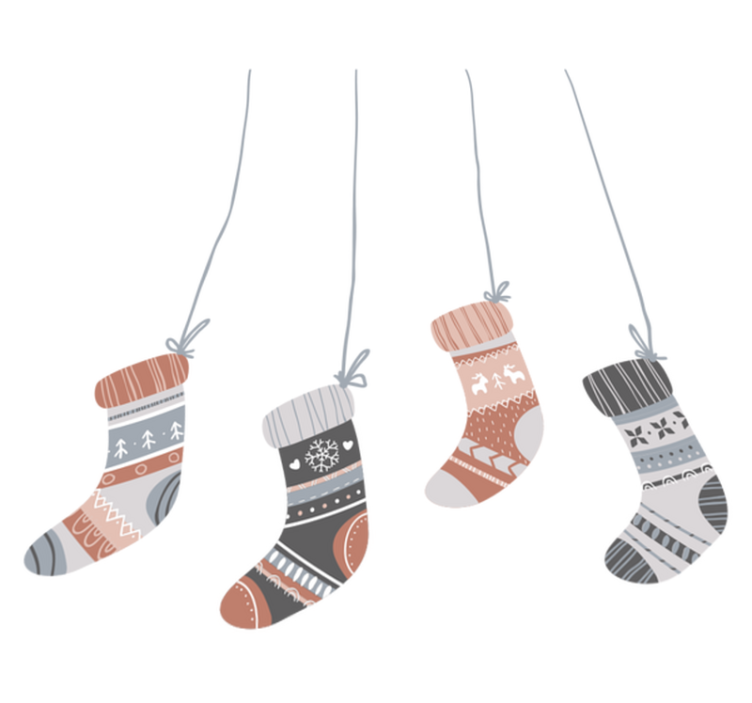 Vinyl tapijt kerstmis met kerstkniekousen - TenStickers