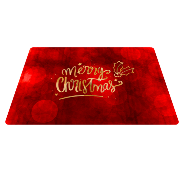 Vinyl tapijt kerstmis merry christmas in rood laptop - TenStickers