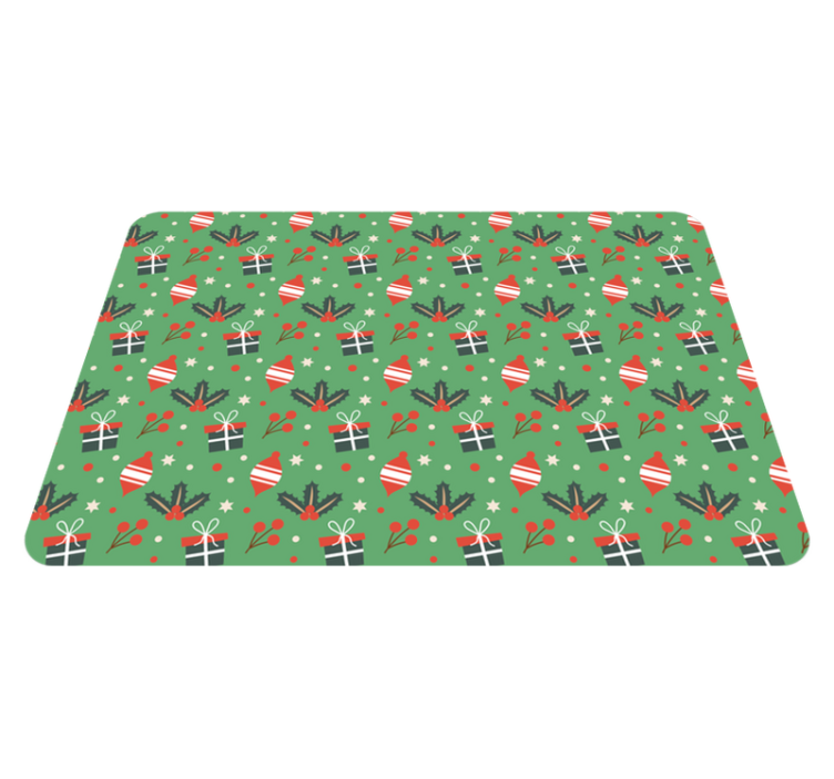 Vinyl tapijt kerstmis kerst snoep patroon groen laptop - TenStickers