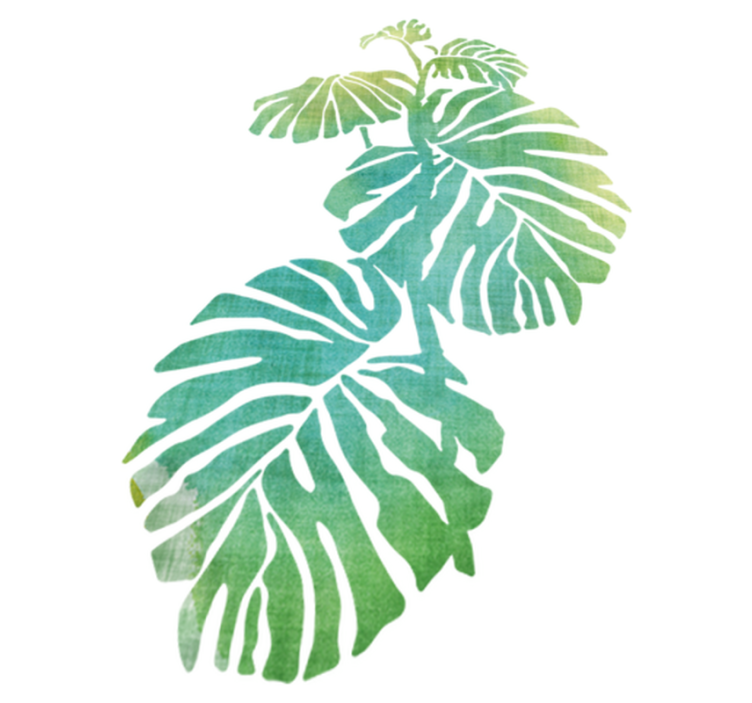 Vinyl tapijt bloemen en planten aquarella adam's rib - TenStickers
