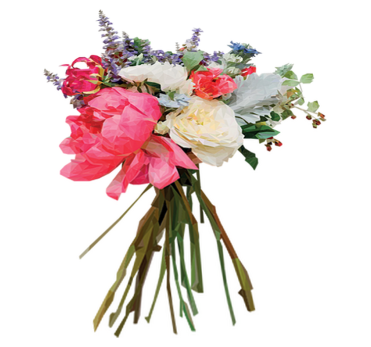 Vinyl tapijt bloemen en planten geometrisch boeket - TenStickers