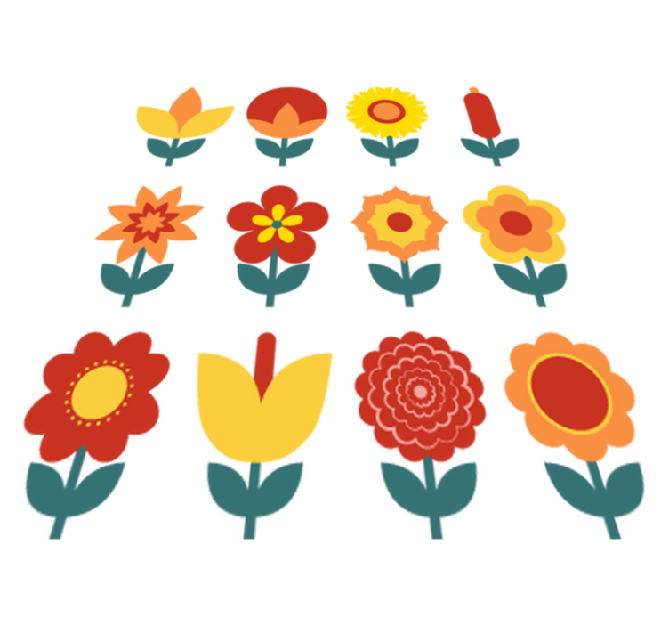 Vinyl tapijt bloemen en planten zomerbloemen collectie - TenStickers