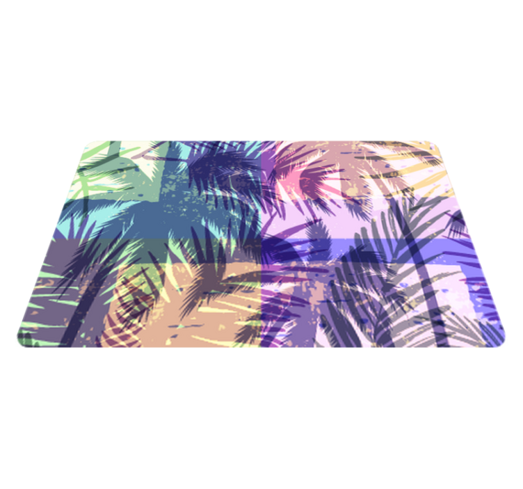 Vinyl tapijt bloemen en planten retro palm patroon - TenStickers