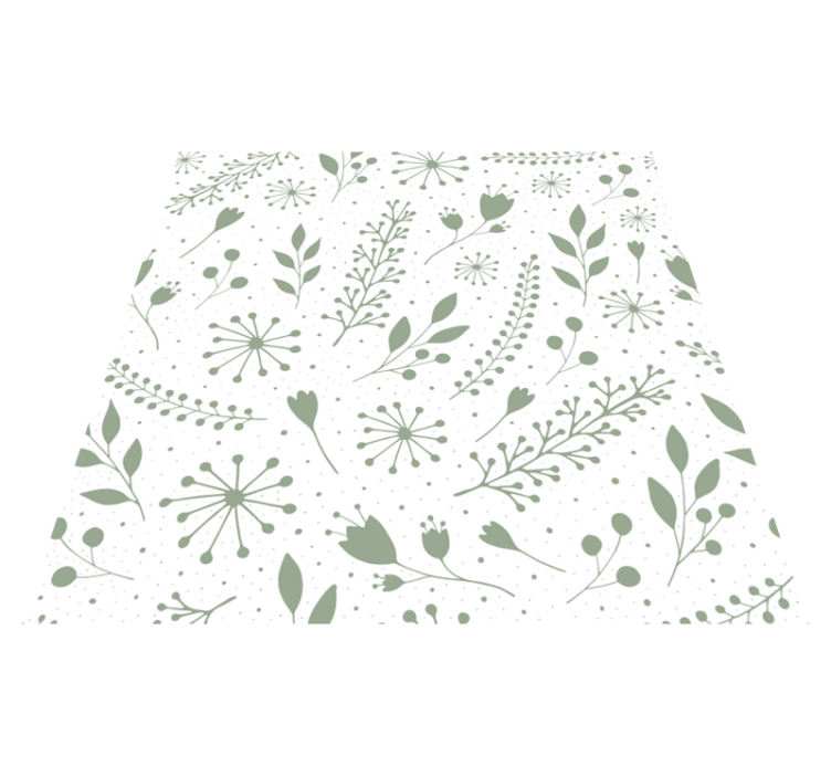 Vinyl tapijt bloemen en planten met groen blad en bloemen - TenStickers