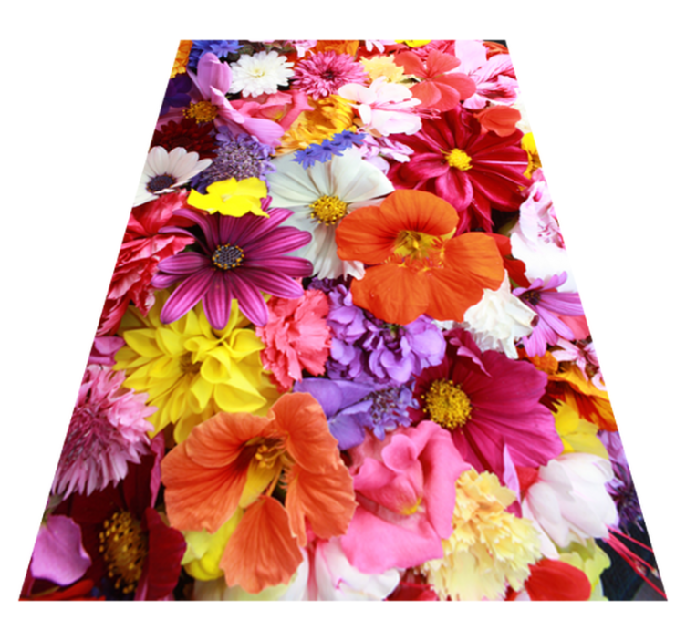Vinyl tapijt bloemen en planten kleurrijke bloemen - TenStickers