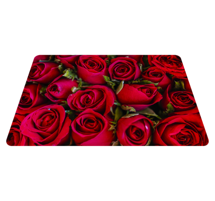 Vinyl tapijt bloemen en planten rode bloemenstijl - TenStickers