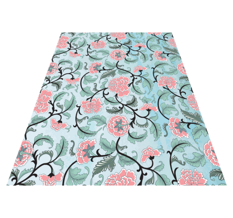 Vinyl tapijt bloemen en planten japanse bloemen raamfolie - TenStickers