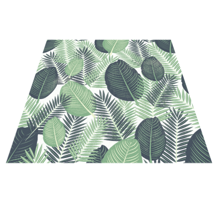 Vinyl tapijt bloemen en planten groene grote planten - TenStickers