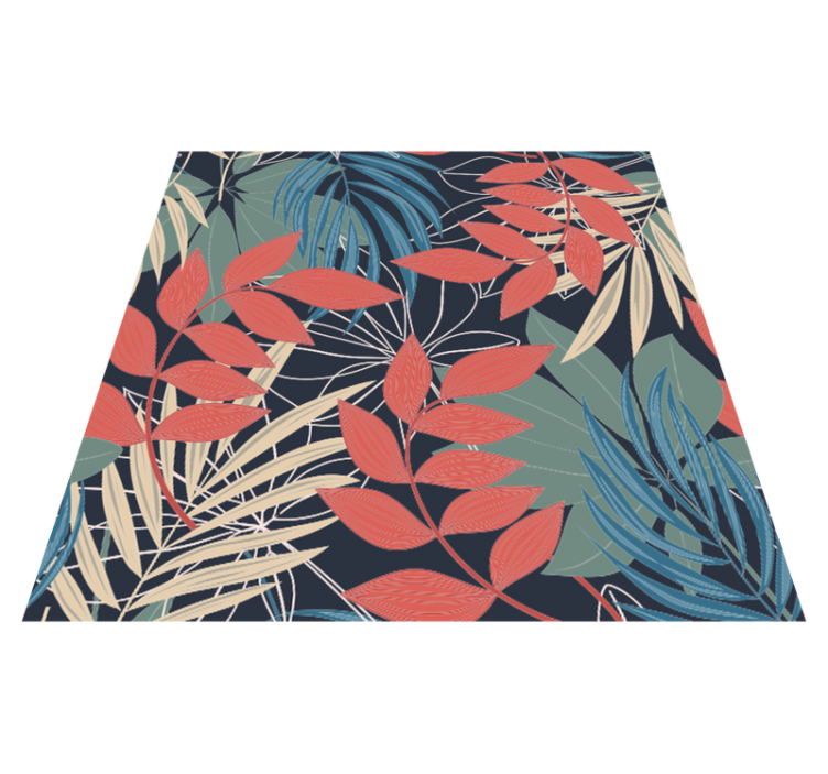 Vinyl tapijt bloemen en planten modern elegant patroon - TenStickers