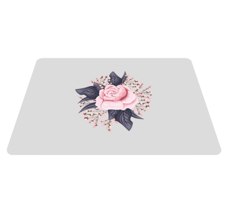 Vinyl tapijt bloemen en planten met prachtig ontwerp in roze - TenStickers