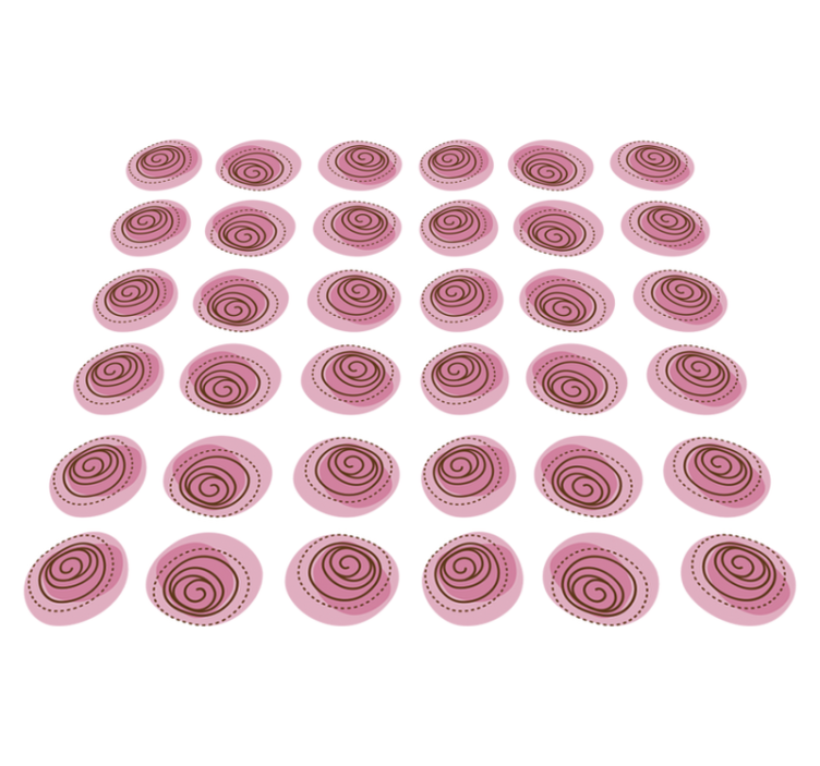 Vinyl tapijt bloemen en planten roze bloemenornament - TenStickers