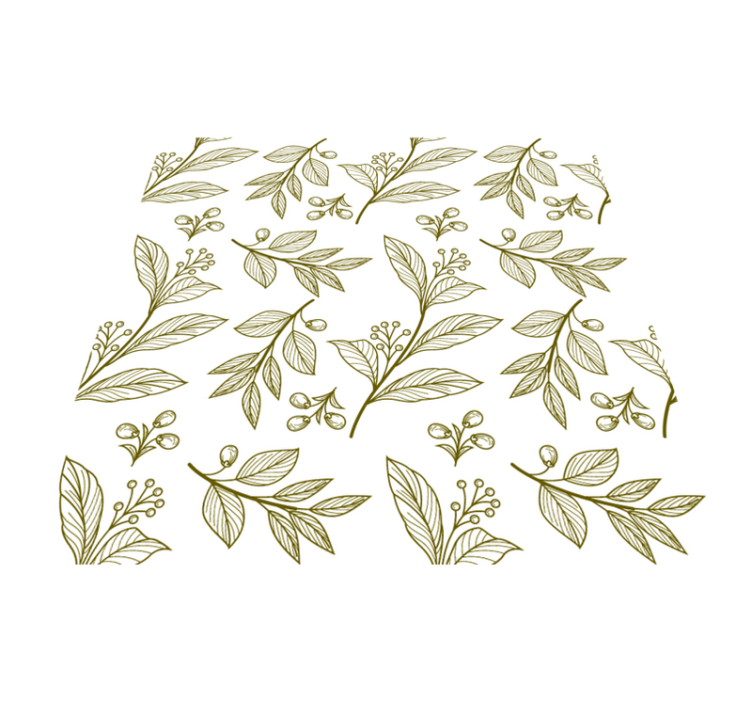Vinyl tapijt bloemen en planten met bladeren design - TenStickers