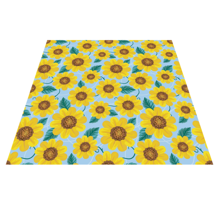 Vinyl tapijt bloemen en planten zonnebloem motieven - TenStickers