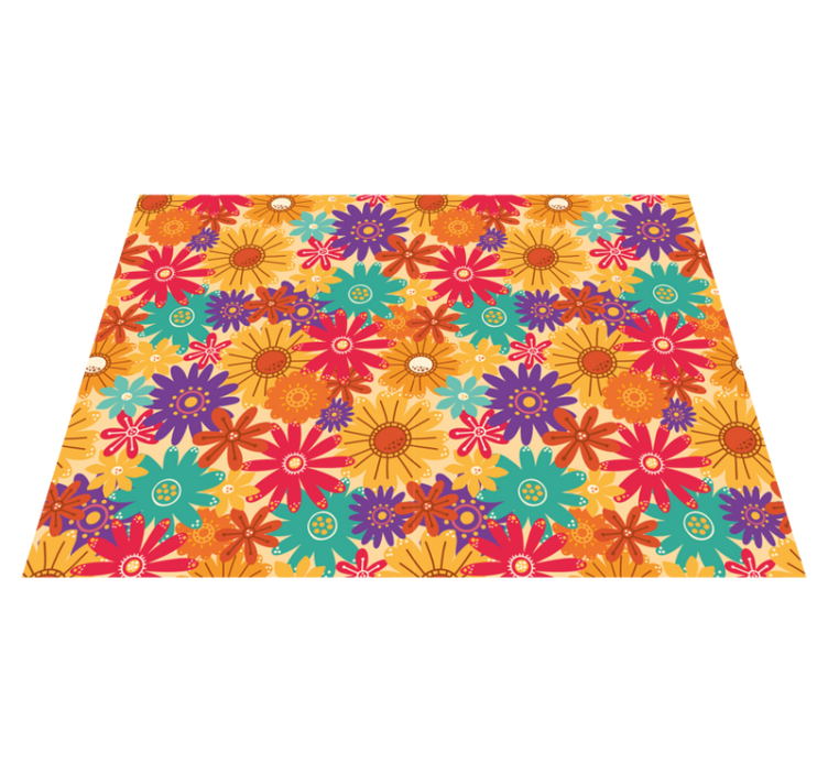 Vinyl tapijt bloemen en planten veel bloemen - TenStickers