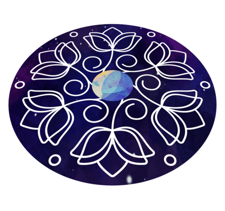 Vinyl tapijt bloemen en planten lotuspatroon ontwerp - TenStickers