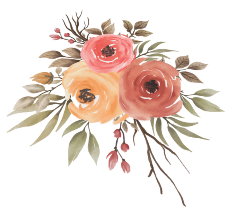 Vinyl tapijt bloemen en planten prachtige bloesem compositie - TenStickers