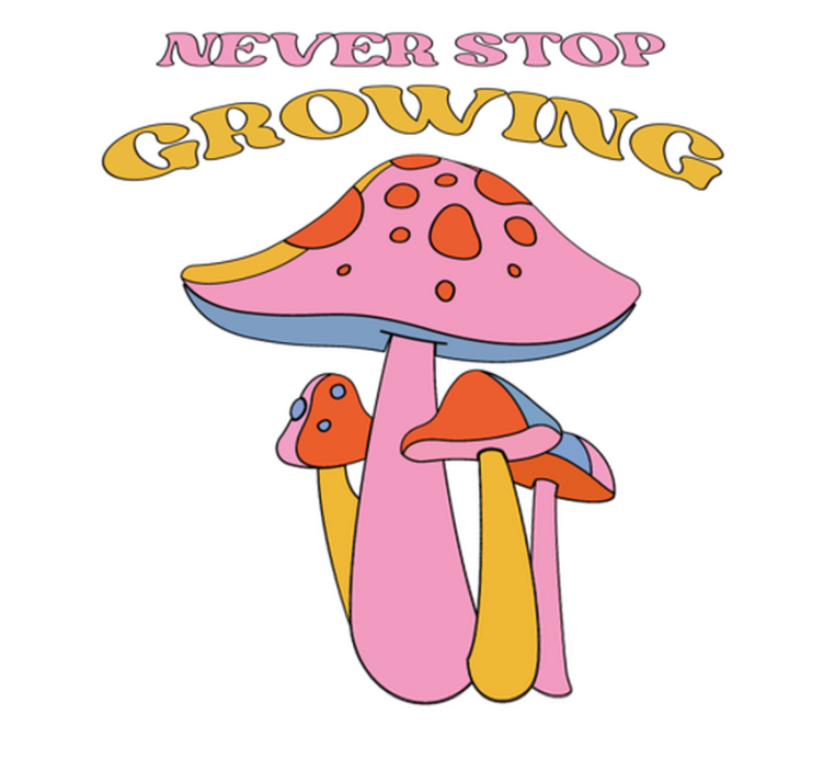 Vinyl tapijt bloemen en planten speelse paddenstoelen groei - TenStickers