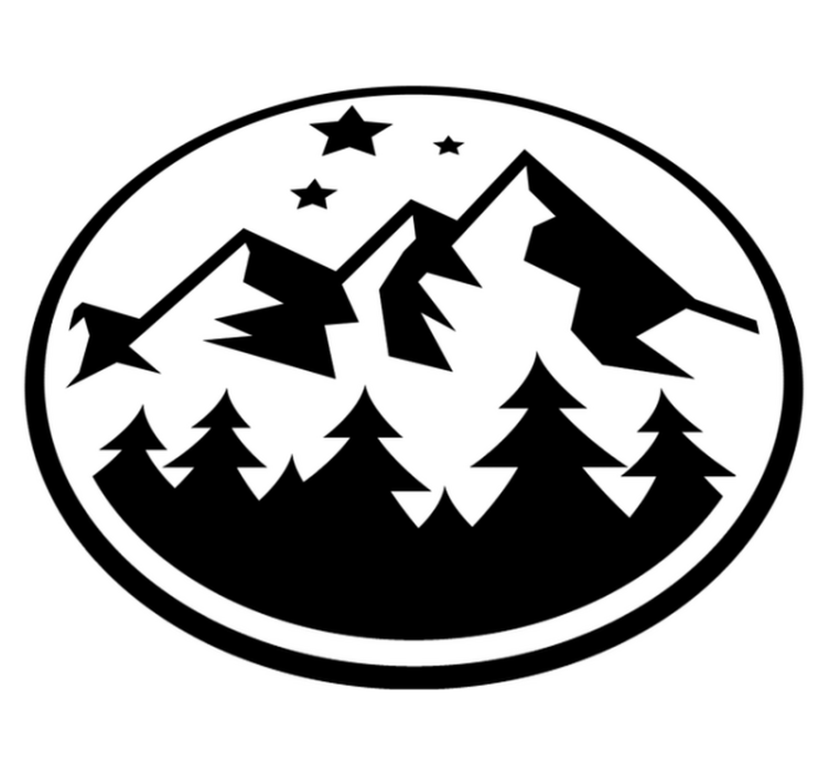 Vinyl tapijt bloemen en planten bergachtig boslandschap - TenStickers