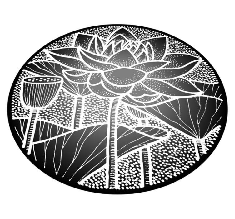 Vinyl tapijt bloemen en planten lotus bloem traditioneel - TenStickers