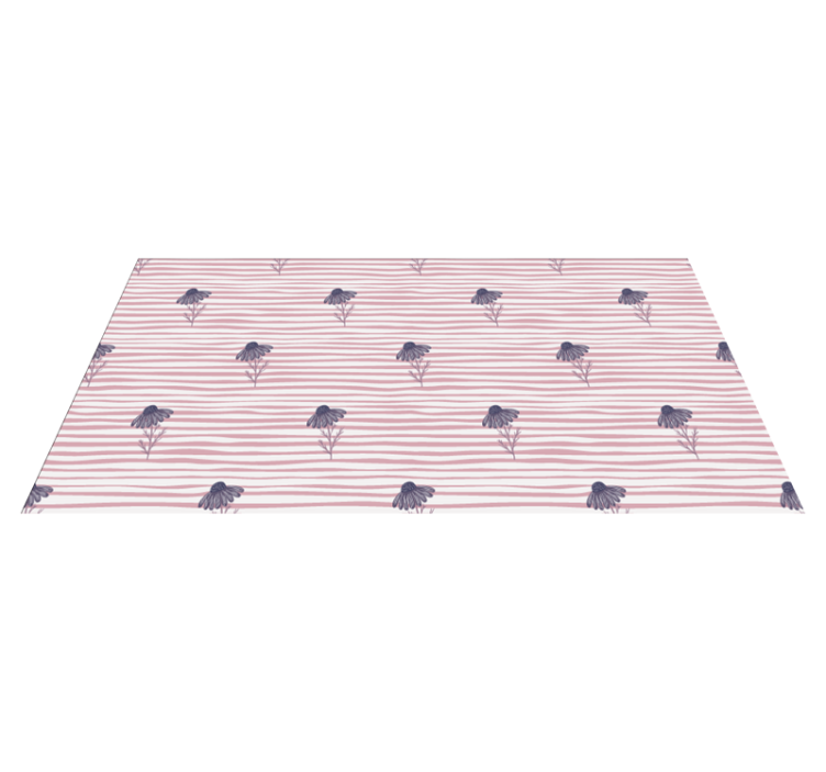 Vinyl tapijt bloemen en planten met paarse madeliefjes - TenStickers