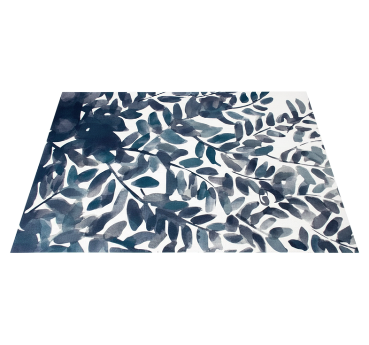 Vinyl tapijt bloemen en planten aquarel bladpatroon - TenStickers