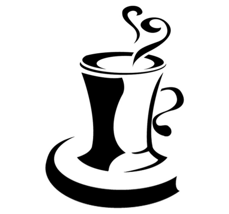 Vinyl tapijt keuken coffee met hart - TenStickers