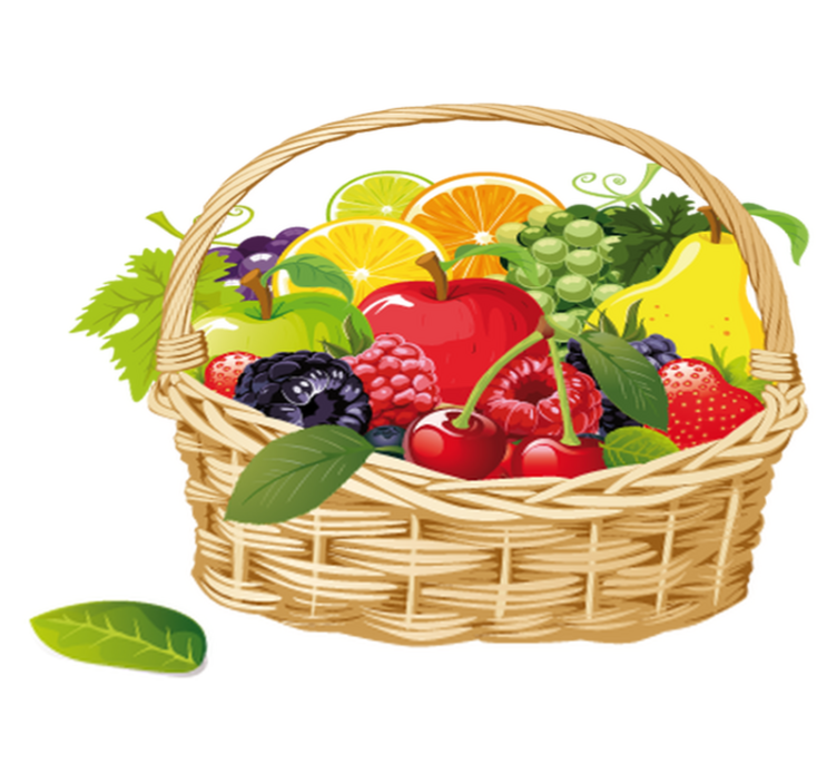 Vinyl tapijt keuken fruitmand - TenStickers