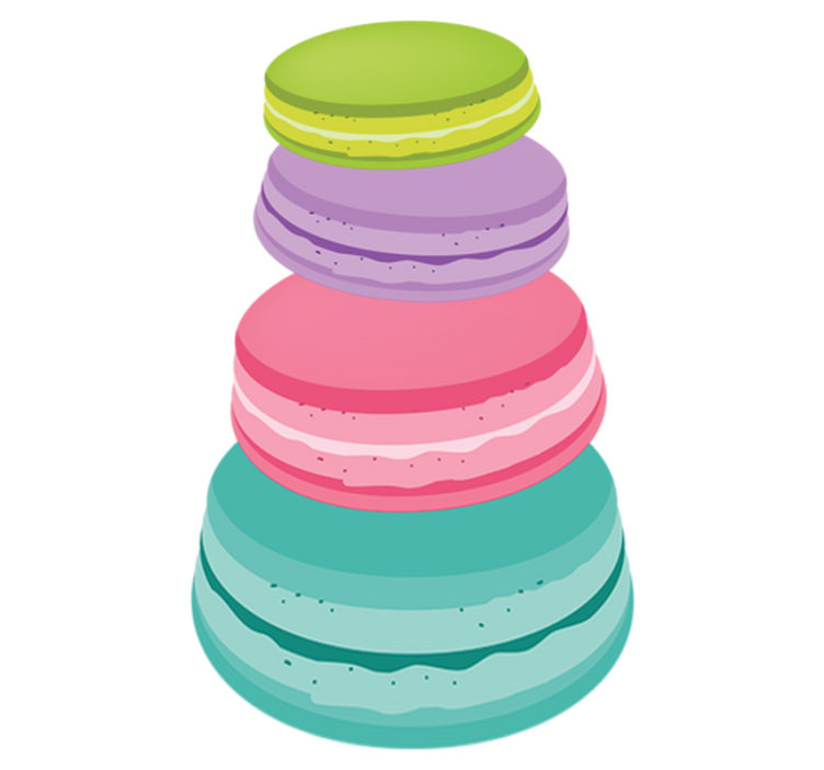 Vinyl tapijt keuken colorful macarrons - TenStickers