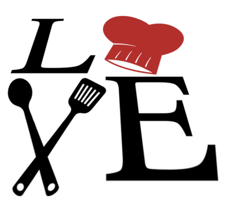Vinyl tapijt keuken love of chef - TenStickers